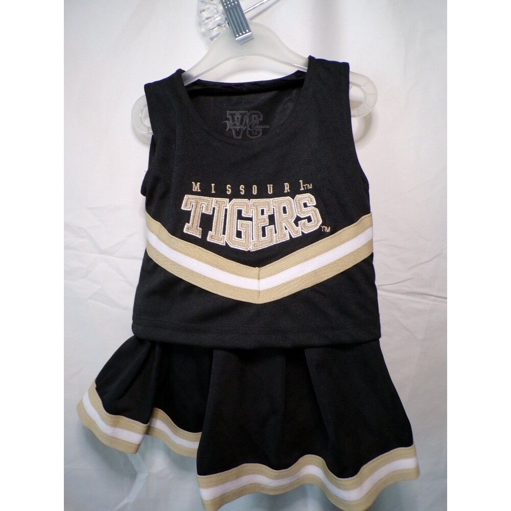 Missouri Tigers Kids Cheerleading Uniform Outfit Black Gold White 2T